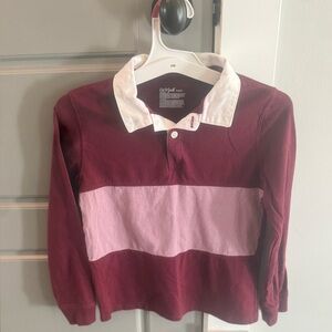 Cat & Jack / Kids Maroon and Pink Rugby Shirt